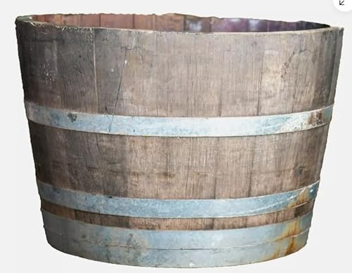 Half Wine Barrel Oak Transformed into Mini Flower Pot/Mini Pond Garden