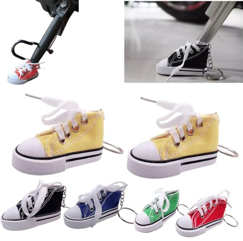 Niedlicher Mini-Segeltuch-Schuh-Seitenständer, Fahrrad-Moto-Kickstand-Ständer,Personalisierte Moto-Fußstütze,Motorrad-Zubehör, Motorrad-Ständer-Schuh (Gelb,2PC)