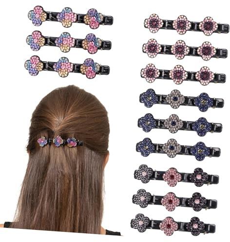 Beavorty 12pezzi Forcine per Capelli Strass Fermagli per Capelli Intrecciati Accessori per Donna e Ragazze Eleganti e Pratici