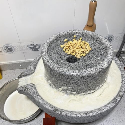 Hand Grain Mill Stone,Dry/Wet Stone Grain Mill Granite, Hand Cereal Stone Mill Grinder, Heavy Huty Paste Mill Wet Grinder for Home School Handmade, Bean Barley Spice Herb (Size : L (25cmx40c