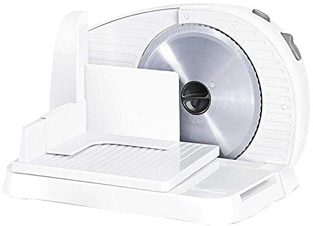 LYDBMYT Nouvelle trancheuse à Viande électrique, trancheuse à Pain, Coupe-saucisses Pliable, épaisseur de Coupe 0-15 mm, 100 W, avec Couteau à Jambon, Couteau en Acier Inoxydable 170 mm