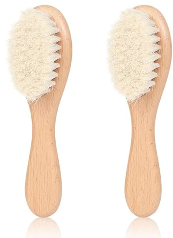 Combatado De Cabello Para Bebés De 2 Piezas, Cepillo De Madera Multifuncional Creativo, Cepillo De Cerdas Suaves De Masaje Para Niños, Estilo Conveniente, Herramienta De Limpieza De Baño.