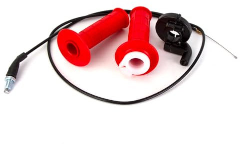 Twilight Garage 7/8 22mm Dirt Bike Twist Throttle Accelerator Handle Grip Cable Kit for Quad ATV Go Kart 4-stroke Pit Dirt Mini Bike Pocket Bikes 50cc 60cc 90cc 110cc 125cc 140cc 150cc(Red)
