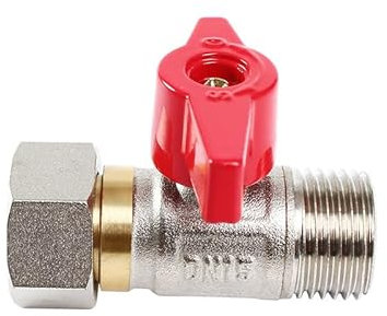 Brass Ball Valve Air Compressor Water Gas Oil Shut Off Valve 1/2 3/4 BSP Threaded Mini Male to Female for Fuel Air(1I2 red)