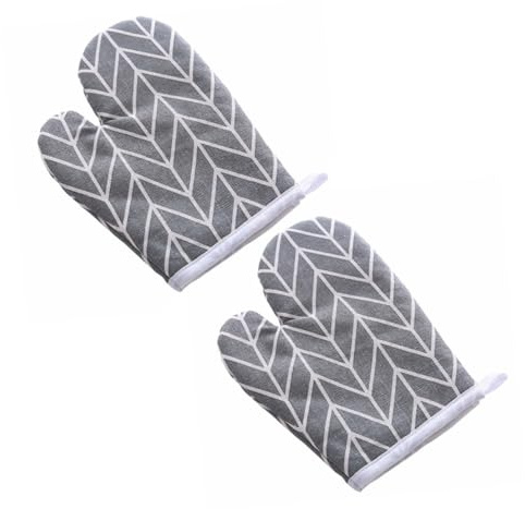 OUNONA Scald Gloves Cotton Oven Mitts for Kitchen Baking Cooking Oven Gloves Heat Protection