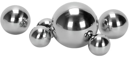 LAINIKE Sfera decorativa da nuoto in argento e acciaio inox, sfera decorativa in argento, per laghetto, mini stagno, fontana decorativa in metallo, sfera da giardino