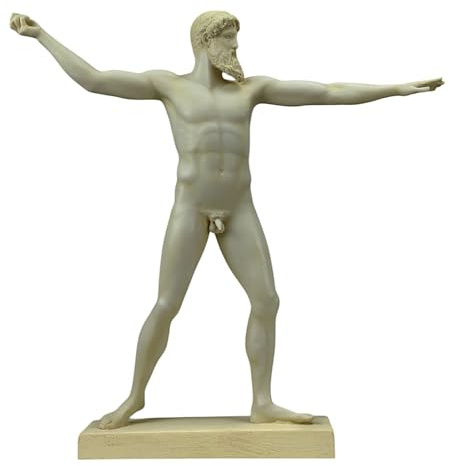Poseidone o Zeus Giove di Artemisione Il dio del mare in marmo fuso statua finitura patina