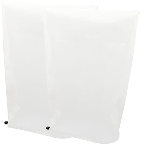 ibasenice Lot de 2 Couvertures Végétales de Protection Le Gel pour Arbustes, Blanc 0,6m X 0,8m Cordon de Serrage, Housses Respirantes Réutilisables pour Jardin Hiver et Extérieur