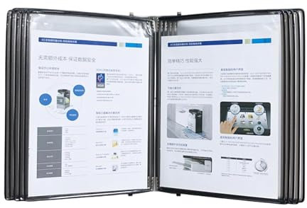 Schreibtisch-Präsentationsmappe, Wandhalterung, Organizer mit 20 Fächern, PVC-Referenzsystem, Briefform, platzsparendes Flip-Leaf-Display