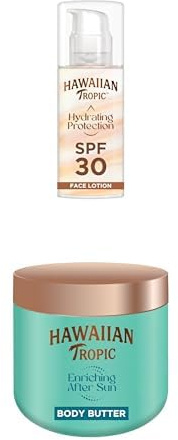 Bundle di Hawaiian Tropic HYDRATING PROTECTION Lozione solare viso SPF 30 + Doposole Enriching Body Butter Cocco
