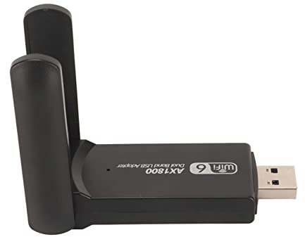 Fockety Adaptador WiFi USB, Banda Dual USB3.0 DE 1800 Mbps 2,4G 5G Adaptador DE Red Inalámbrica con Antenas Duales DE 3DBI, Conecta y Reproducir WiFi USB 6 PAR PC DE Juegos
