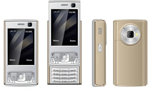 Unlocked Slider Phone - 2G Big Button Mobile, Large Keypad, Loud Speaker, Dual SIM, MP3/MP4 Player, 2.0 Inch Screen, Large icons/Torch/SOS Button,Gold