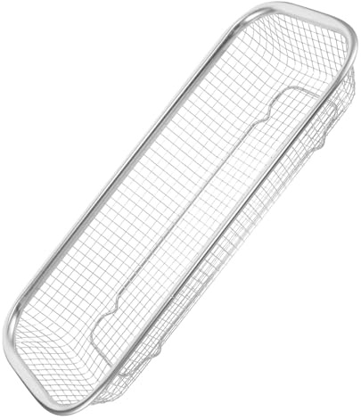ANDRESLAD Colador de Acero Inoxidable para Cocina Cesta de Rejilla Rectangular con Malla Gruesa Escurridor Compacto para Frutas y Verduras Práctico y Fácil de Almacenar