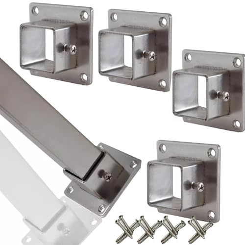 Soporte para vallas Base de anclaje cuadrada ancha de 25, 30 y 40 mm para postes, 2/4 6 piezas de base de poste de acero inoxidable de alta resistencia con tornillos(4pack,40x40mm/1.57x1.57in)