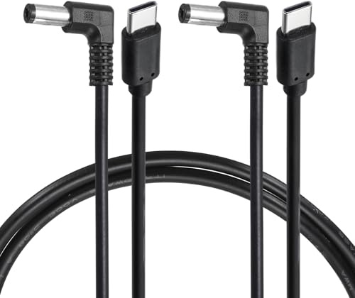 sourcing map 36W PD Trigger Cable, 12V 3A 5.5x2.1mm Type-C Right Angle Power Cord 1.0m/3.3ft USB C to DC PD Power Fast Charging Cable for Portable Monitor, Security Camera,Pack of 2