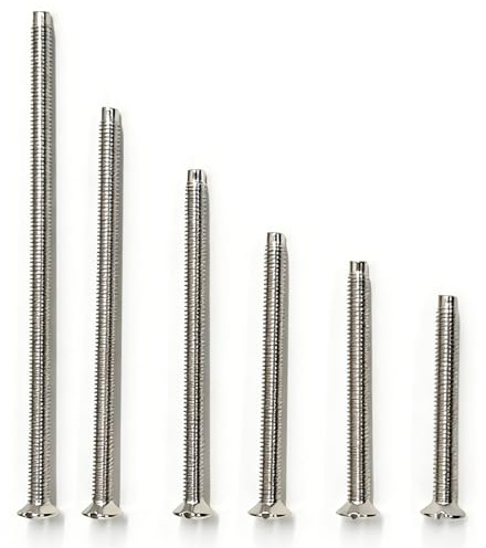 60 Pack M3.5 Electrical Fixing Screws,Nickel Plated, Socket Screws Including 30+35+40+50+60+75mm Silver Assortment Pack, M3.5 Outlet Screws for Socket & Switch Installation, Back Boxes, Junction Boxes