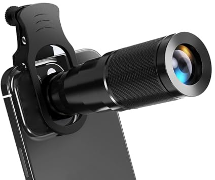 Jiawu Objectif de Téléphone TéléObjectif 22X, Objectif D'appareil Photo de Téléphone avec Revêtement Multicouche, Comprend Une Poignée de Trépied Pliable et Un Chiffon Propre,
