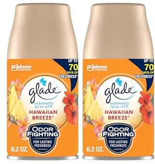 Glade Automatic Spray Refill, Air Freshener for Home and Bathroom, Hawaiian Breeze, 6.2 Oz, 2 Count