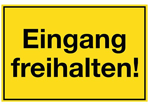 WANDKINGS Hinweisschild - Eingang freihalten! - stabile Aluminium Verbundplatte - Wähle eine Größe - 20x15 cm