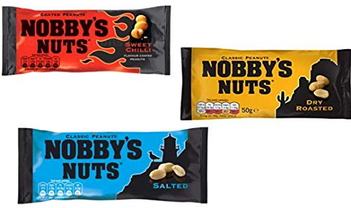 Nobby's Nuts Mixed Case of Peanut Flavours 24 Pack (Sweet Chilli, Dry Roasted & Salted)