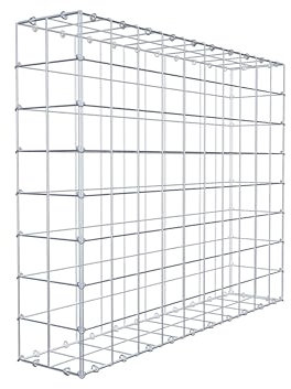 GABIONA Gabione 100 × 80 × 20 cm (L x H x T) – Steinkorb aus 4 mm Draht, Maschenweite 10 × 10 cm, C-Ring Verschluss + Gratis-Zange – ideal für Sichtschutz, Gabionenzaun, Gartenmauer und Steinkorbwand