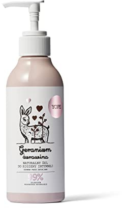 YOPE Natural Intimate Gel wash Geranium and Cranberry | LACTIC ACID | PANTHENOL | GENTLE |99% INGREDIENTS OF NATURAL ORIGIN | 300ml