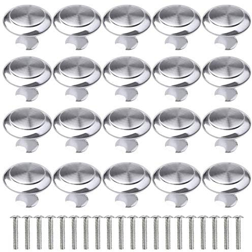 20Pcs Kitchen Door Knobs and Handles - Silver Chrome Cabinet Mushroom Drawer Pull for Furniture, Wardrobes, Bathroom