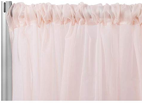 CV Linens 11451us Piece 366 cm x 300 cm Sheer Voile Flame Retardant Drape-366cm x 300cm | Backdrop Curtain Panel | Blush/Rose Gold | 1 Pc, 144 W x 118 L (Pack of 1)