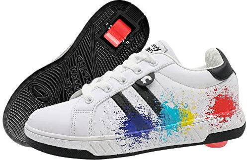 Breezy Rollers Schuhe mit Rollen für Kinder I Schuhe mit Rollen für Kids I Von Kinder Straßen-Schuhen zu Rollschuh in wenigen Sek. I Patentiertes klick-System I Schuhe mit Rollen für Mädchen & Jungen