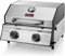 CosmoGrill Compact Gas Stainless Steel 2 Burner Barbecue, Built-in Temperature Gauge for Patio Terrace, Camping, Home Garden Party Outdoor BBQ Table Top Cooking