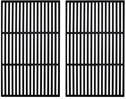 Tubiaz 2 Stück Grillrost Gusseisen Emailliert Eckig Grillgitter Grill,Grillrost Grillflaeche, Gussrost Grillrostprofi für Gasgrill, Holzkohlegrill, 42 x 28 cm