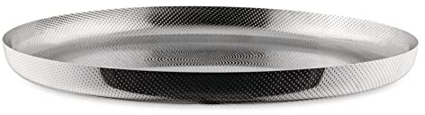 Alessi Extra Ordinary Texture JM14/35 T - Rundes Tablett im Minimalistischen Design aus Edelstahl 18/10 mit Dekorationen, Im Relief Granuliert, Ø 35 cm