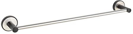 WENKO UV-Loc® Badetuchstange UNO Udine, Wandhalter für Handtücher aus gebürstetem & schwarz matt lackiertem Edelstahl zur stressfreien Befestigung ohne zu Bohren mit UV-Loc® Klebesystem, 40,5x5x7 cm