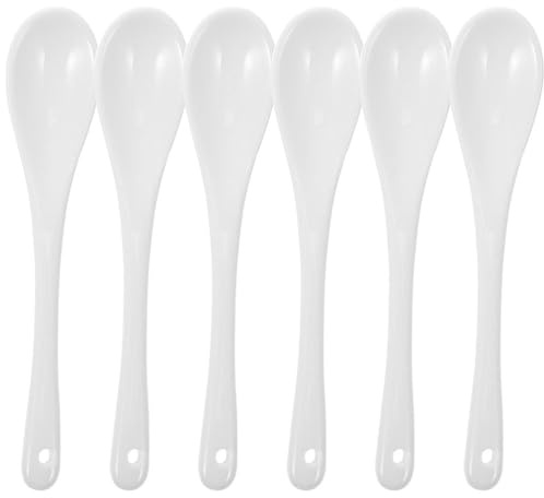 Kichvoe Honiglöffel 6 Keramik-Rührlöffel Eierlöffel Rührstab Teelöffel Kaffeelöffel Joghurt Vorspeisen Desserts Für Die Küche Zu Hause Eislöffel Portionierer Eislöffel Portionierer