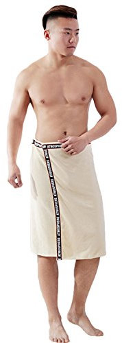 FakeFace Saunakilt Herren Saunahandtücher Weiches Badetuch Strandtuch Handtuch Männer Saunasarong Frottee Kilt kurzer Schnitt, Gummizug, Super saugfähig, kein Farbverlust, schnelltrocknend