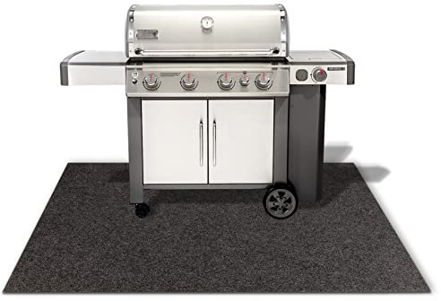 Floordirekt BBQ-Matte Dalton - Grillschutzmatte für Terrasse, Balkon & Garten - Bodenschutzmatte Grillunterlage Grillmatte - Feuerfester Grilluntergrund (200 x 200 cm, Anthrazit)