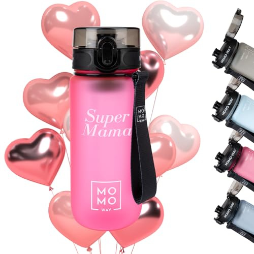 MOMO WAY Regalo Per La Mamma - Tritan Borraccia 600 ml Acqua Senza BPA | borracce con infusore, accessorio utile palestra