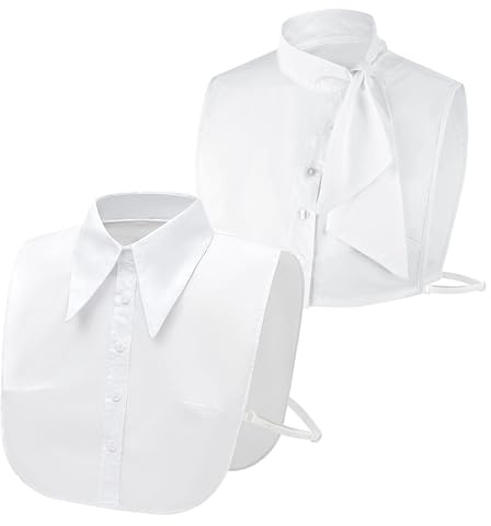 XEPST 2 Stück Frauen Kragen Abnehmbar Krageneinsatz Damen, Hälfte Shirt Bluse Dickey Kragen aus Baumwolle Fake Collar Detachable Collar Blusenkragen Einsatz Hemdkragen Einsatz für Damen Gefälligkeiten