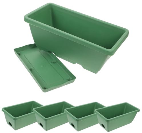BESPORTBLE 5er-Pack Rechteckige Blumentöpfe Für Gemüse Im Innen- Und Außenbereich Mit Drainagelöchern Für Gartenbedarf