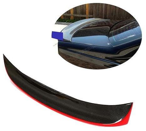 Auto Kofferraum Heck Spoiler für BMW 3Series E46 Coupe 1998-2004(Red Trim),Kratzfeste Auto Heckspoiler Flügel Kofferraumdeckel Spoiler Styling Dekoration Zubehör