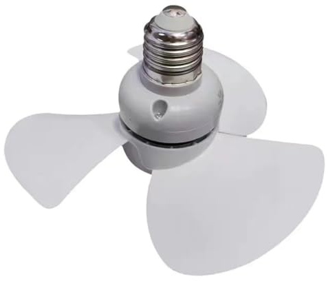 NRVTRE Petit Ventilateur de Plafond Sur Douille E27, AC90-265V 10W Réglage À 360 Degrés, 6 Pouces Ventilateur de Plafond Pour Bureau Intérieur, Petit Ventilateur De Plafond Électrique E27 (A#)