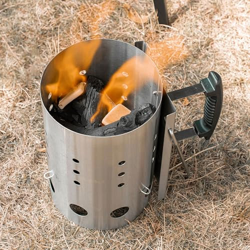 Fabater Holzkohle-Anzündkamin 10,7 X 6,6 Zoll Großer Grill-Feueranzünder Zum Grillen Holzkohlegrill, Brikett, Kohlefeueranzünder, Schornstein Schnellfeuer-Brikett-Holzkohlestarter