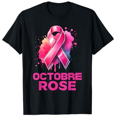 Octobre Rose 2024 Ruban Rose Sensibilisation Cancer Du Sein T-Shirt