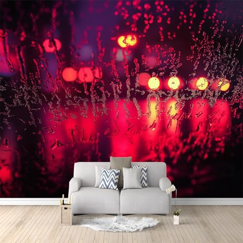 Fototapete Glas Wassertropfen Rot 200x140 cm 3D Vliestapete Wandbild, Mustertapete Moderne Wandtapete, Wohnzimmer Schlafzimmer Kinderzimmer Büro Flur Wanddeko