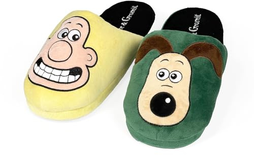 Coddies Wallace & Gromit Slippers | Unisex Adults Memory Foam House Shoes with Hard Sole, Fun Slippers (11.5-13.5 UK, 46-49 EU, XL)