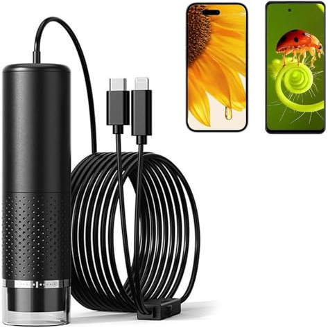 Colexy Microscopio Digital 1080P HD, Microscopio USB portátil con Aumento 50X-1600X, Compatible con iOS, Android, Tablet para Observación de Joyas, Piel, Insectos, Monedas