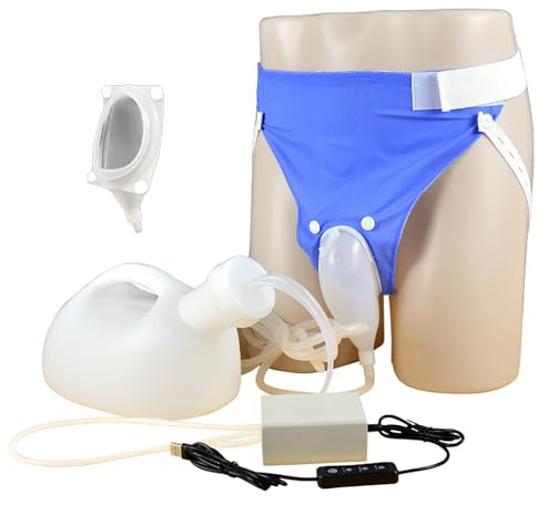 Urinario eléctrico portátil con colector de orina para Hombres Mayores, Reutilizable, de Gran Capacidad de 3000 ml, Ajuste de Tres velocidades, Cintura elástica, Ajuste cómodo