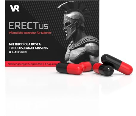 ERECTus – Ergänzung für Männer mit Rhodiola Rosea, Tribulus, Panax Ginseng & L-Arginin – Pflanzliche Rezeptur ohne künstliche Zusatzstoffe