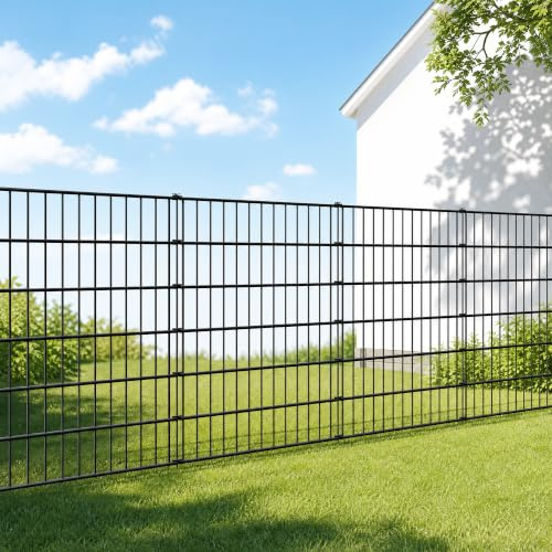 Thealyn Garden Fence 81cm High x 71cm Wide (10 Panels, Total Length 7m) No Dig Outdoor Rustproof Metal Decorative Dog Animal Barrier Border Fence for Yard Patio Flower Bed