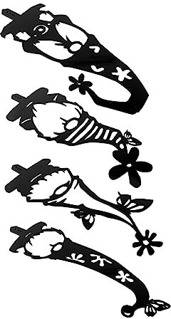 VINTORKY 4 Pieces Acrylic Garden Dwarf Stakes and Black Metal Gnome Garden Ornaments Set for Outdoor Yard Inserting Decor, Weather Resistant Yard Ground Decorations for Patio and Backyard